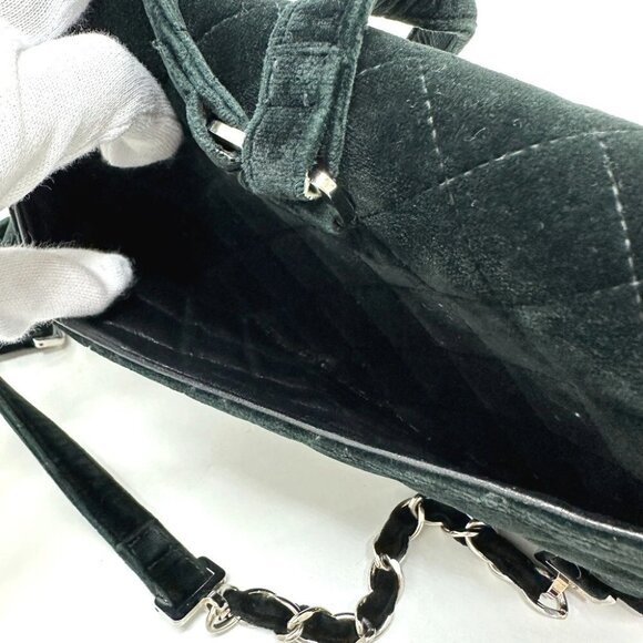 CHANEL Matelasse Backpack Chain Backpack Velor Black - Picture 14 of 15